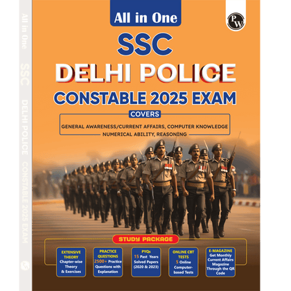 All in One SSC Delhi Police Constable 2025 Exam | Chapterwise Theory, Short Tricks, Exercises,15 Past Year Solved Papers(PYQs) 2023&2020 with 5 Online CBT Tests l English Edition