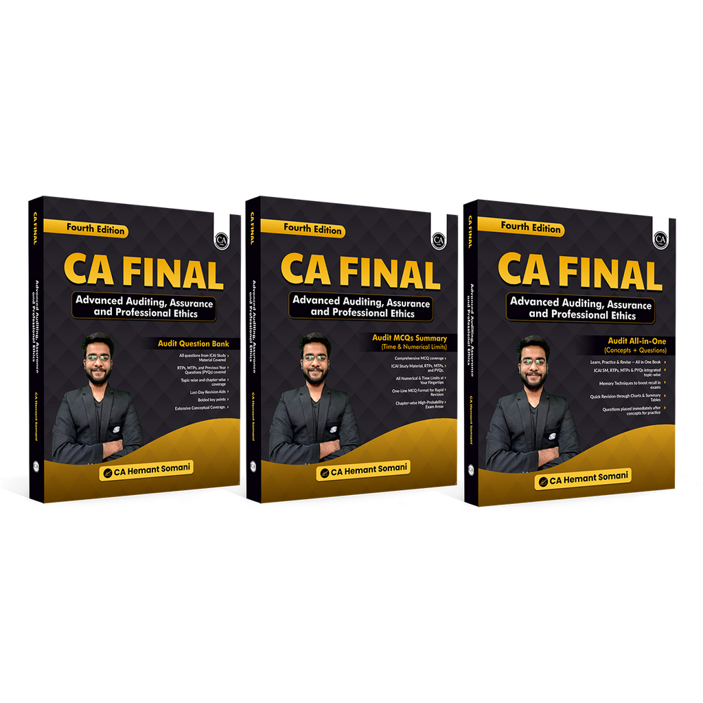 PW CA Final - Advanced Auditing Assurance & Professional Ethics Combo Set of 3 Books By CA Hemant Somani (May 27 & Onwards) | ICAI Aligned Audit All In One (Concept & Questions), Question Bank & MCQs Summary