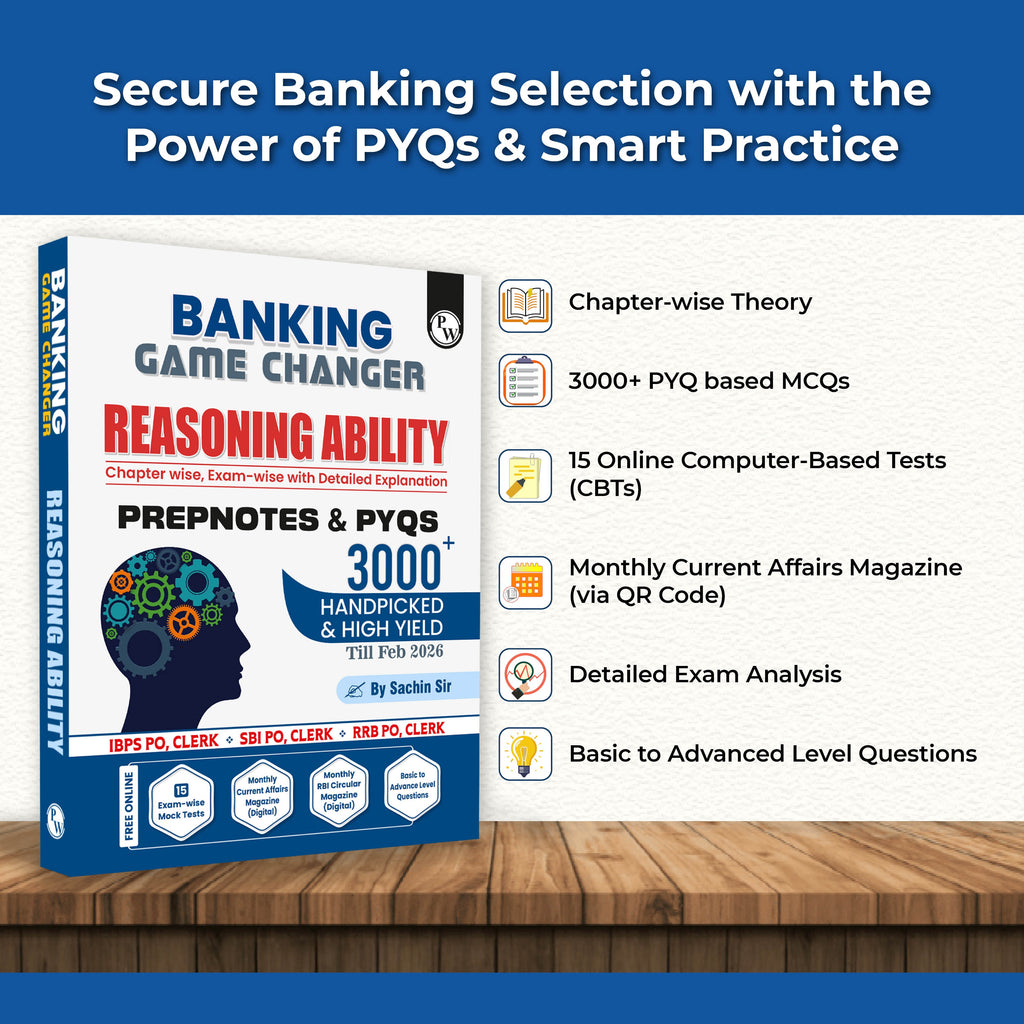 Banking Game Changer Reasoning Ability Prepnotes & 3000+ PYQs By Sachin Sir For 2026-27 Exams | Chapterwise Theory with 15 Online CBT Tests | IBPS PO & Clerk, SBI PO & Clerk, RRB PO & Clerk Exams
