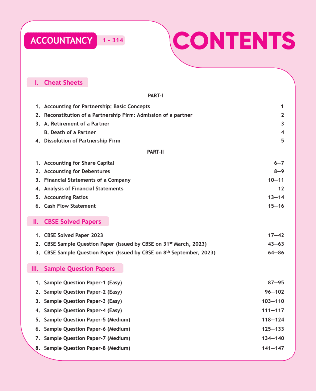 CBSE 15 Sample Question Papers Class 12 Accountancy for 2024 Exam (Mock Test Paper) Adhering to Competency - Based Learning | Embedded Videos and Cheat Sheet for Revision | PYQ 2023 Solved Paper