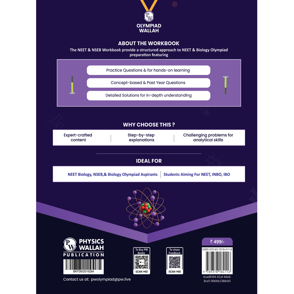 Olympiad Wallah NSEB Class 11 Advanced Biology (Part 2) For 2026 | For NEET, INBO & IBO Exam | Expert Crafted Content | PYQ, Practice Questions, Detailed Solutions