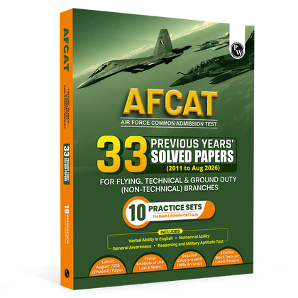 33 AFCAT Chapterwise & Topicwise Previous Years Solved Papers (Aug 2026 - 2011) PYQ For Flying, Technical & Ground Duty (Non-Tech) Branches 2027 Exam with 3 Computer Based Tests