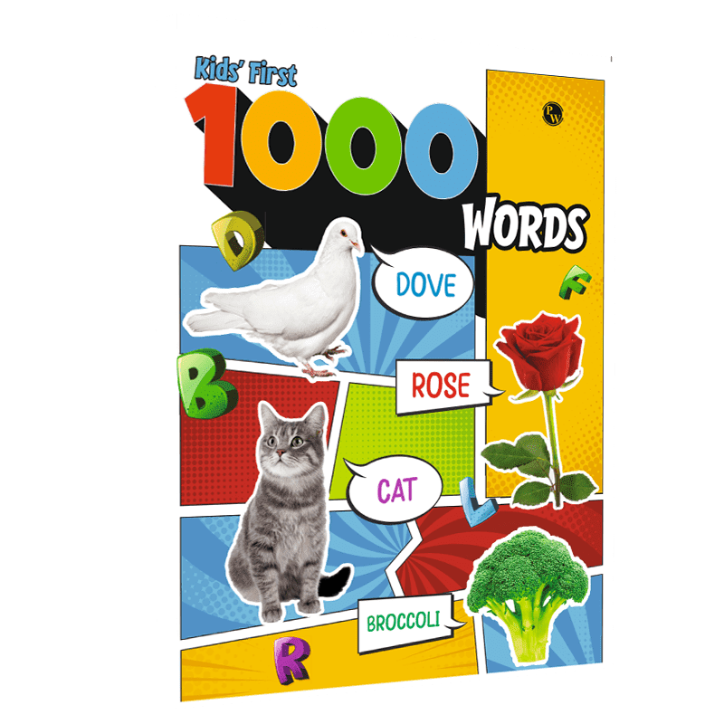 Kids Combo of 2 Books | 4 in 1 Padded Board Book & First 1000 Words For Early Learners, Toddlers l Colors, Shapes, Alphabet, Numbers and Vocabulary Picture books for Children