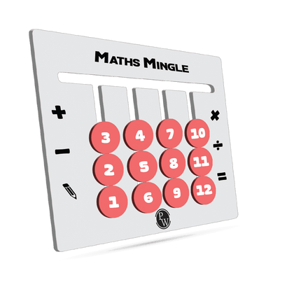 Curious Jr. Maths Mingle Board Game White for Kids Ages 4, 5, 6, 7, 8, 9, 10 Years with Quiz Cards - Addition, Subtraction and Multiplication STEM Learning toy for children