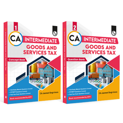 CA Intermediate Group 1 Goods & Services Tax Concept Book & Question Bank Combo Set of 2 Books By CA Jasmeet Singh For May 2027 Exams | Covering Theory, Exercises and PYQs