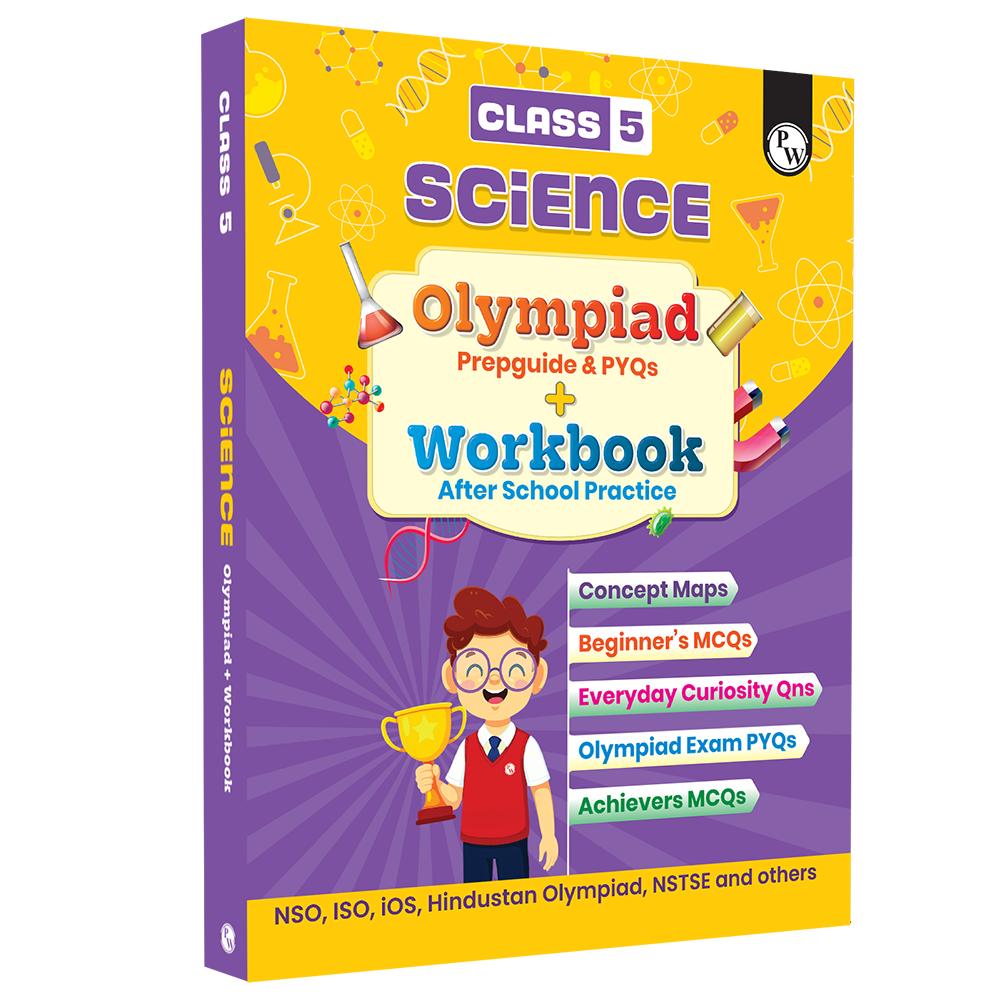 Olympiad Plus Workbook For Class 5 Science Prepguide, Concept Map, PYQs and Worksheets For After School Practice | NSO, ISO, iOS, Hindustan Olympiad, NSTSE and Others