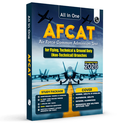 All in One AFCAT (For Flying, Technical & Ground Duty Branches) Exam 2026 | Chapterwise Study Notes & Exercise | 4000+ MCQs | Past PYQs (2025 - 2021) | Free Online Mock Tests
