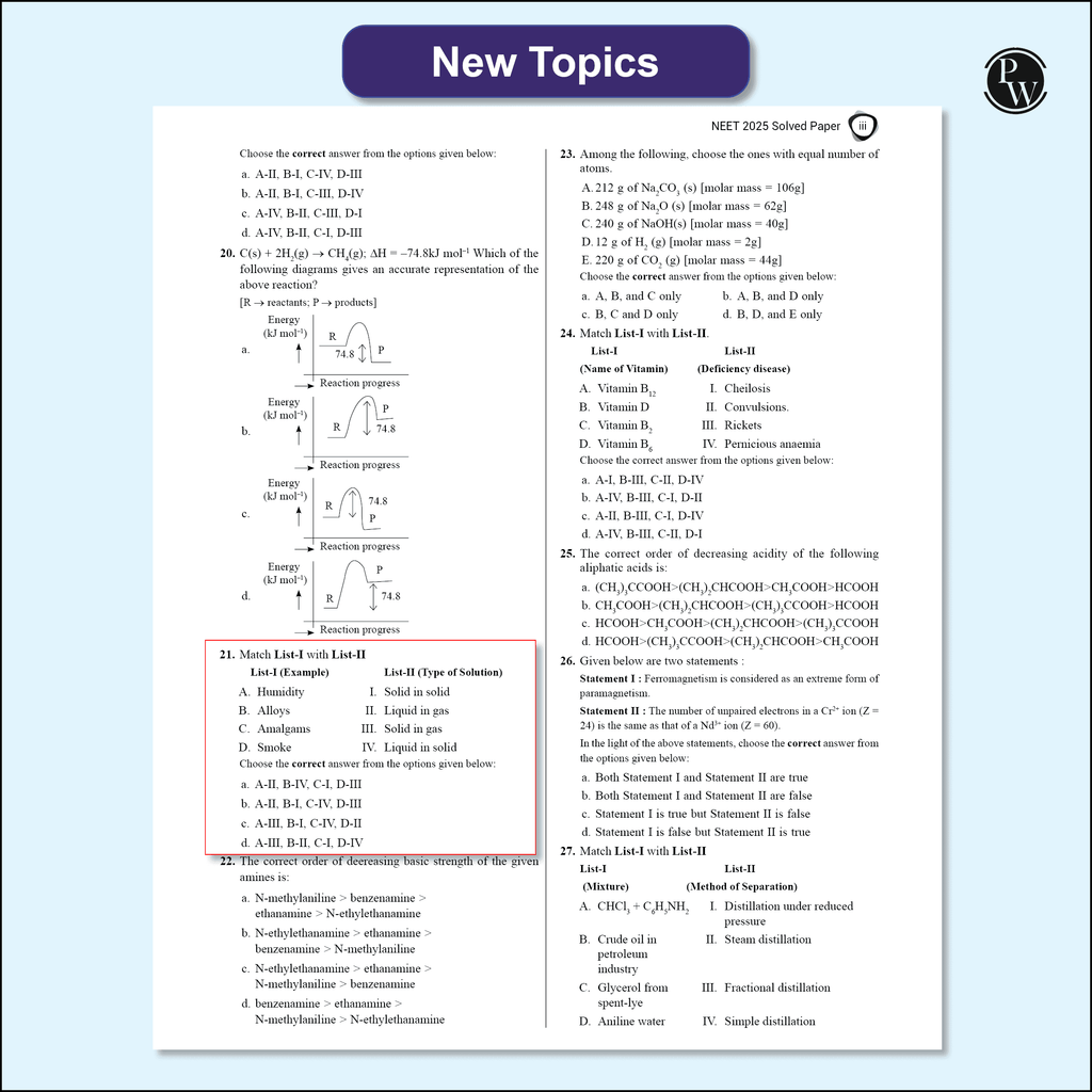 38 Years NEET Previous Year Solved Question Papers Chemistry PYQ (2025 - 1988) Chapterwise Topicwise Solutions For NEET Exam 2026 with Newly Added Topics