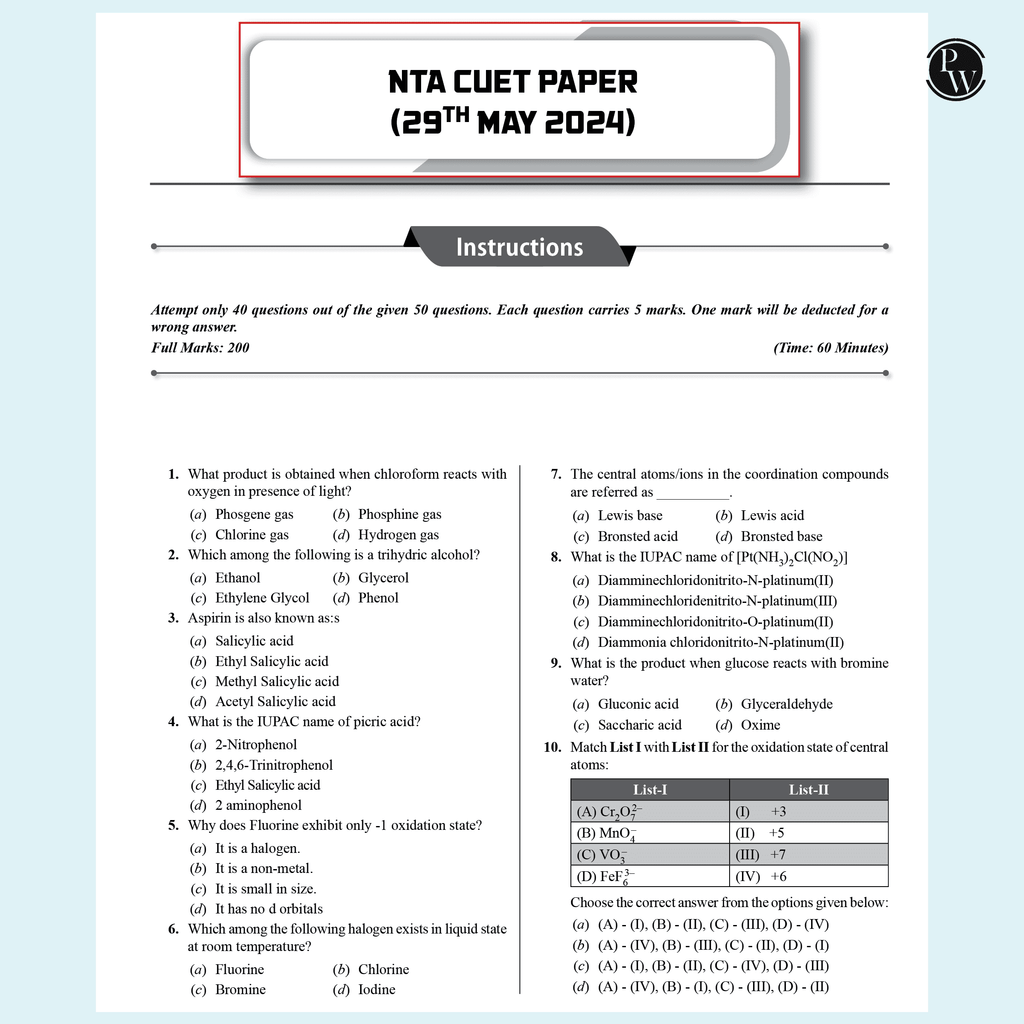 CUET (UG) Chemistry 2025 Chapterwise & Topicwise Question Bank with Past Year Questions (PYQs upto 2024) and Mock Tests l Chapterwise Revision Sheets