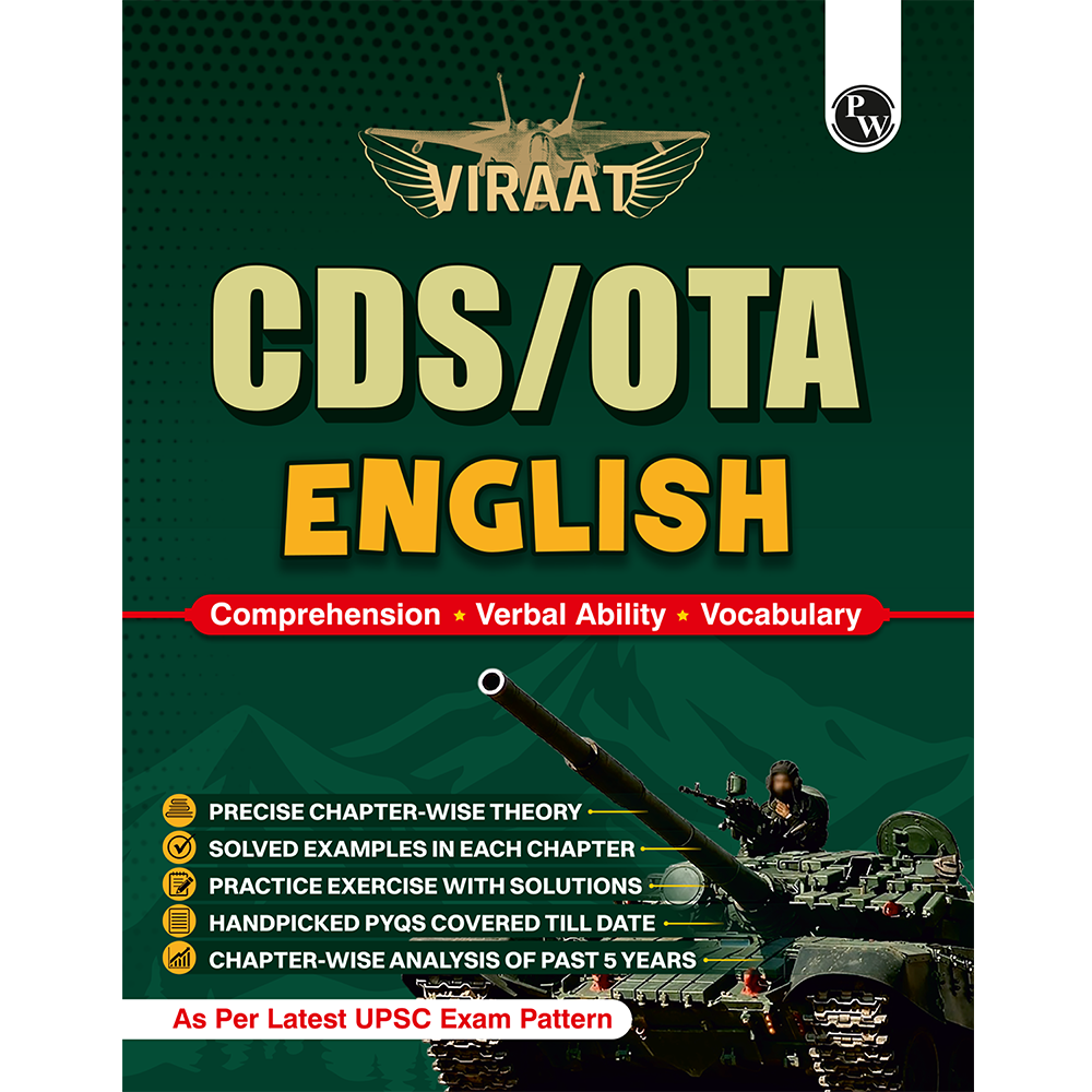 Viraat CDS OTA Book 2026 English | PYQ (2026-21) | Latest 2026 Solved Paper | Chapterwise Theory, Solved Examples, Practice Exercises & Past Year Questions