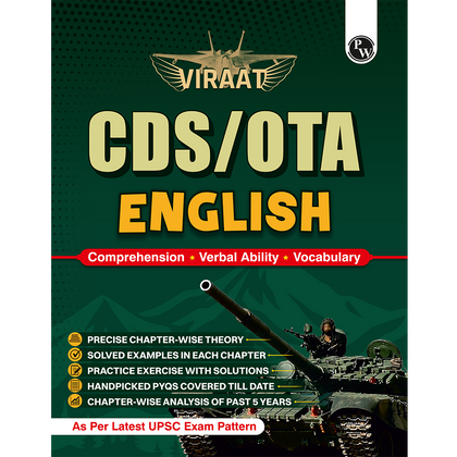 Viraat CDS OTA Book 2026 English | PYQ (2026-21) | Latest 2026 Solved Paper | Chapterwise Theory, Solved Examples, Practice Exercises & Past Year Questions
