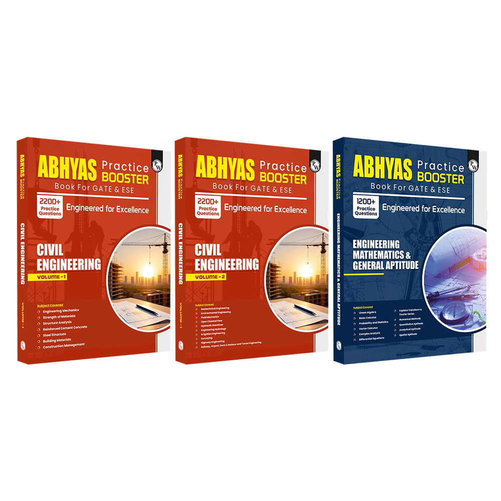 GATE  Abhyas Practice Booster For Civil Engineering Vol 1 & 2 and Engineering Mathematics & General Aptitude Combo Set of 3 Books
