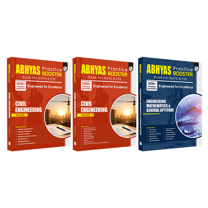 GATE  Abhyas Practice Booster For Civil Engineering Vol 1 & 2 and Engineering Mathematics & General Aptitude Combo Set of 3 Books