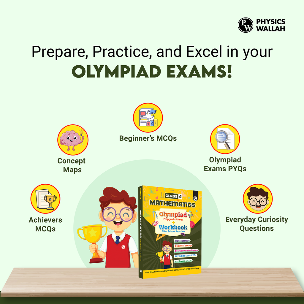 Olympiad Plus Workbook For Class 4 Mathematics Prepguide, Concept Map, PYQs and Worksheets For After School Practice | IMO, iMO, Hindustan Olympiad, NSTSE, SEAMO, ISTSE and Others