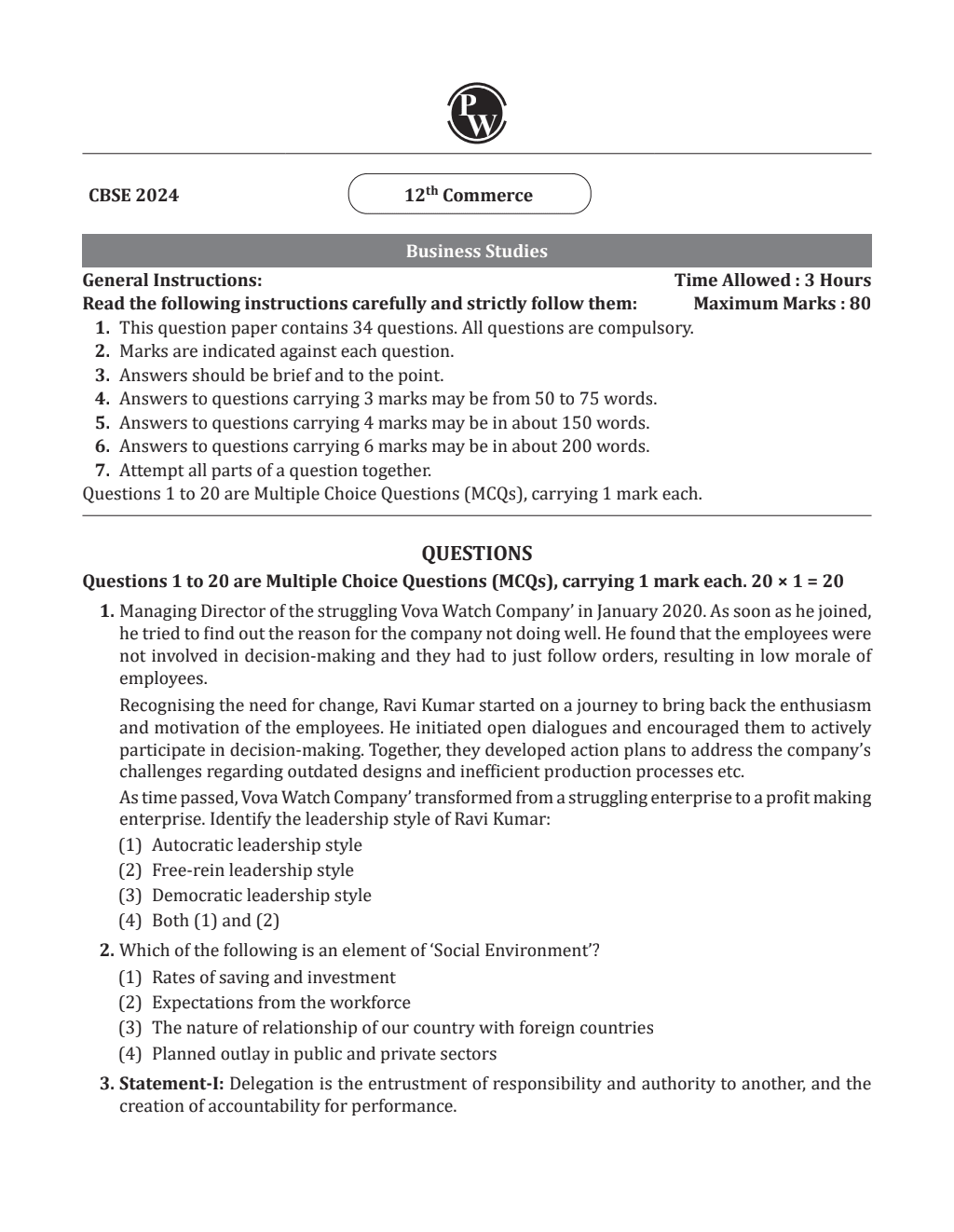 CBSE Class 12 Business Studies Volume 2 All CBSE Theoretical Concepts, Mind maps and Concise Summary l CBSE 2024 Solved Paper included For 2025 Exam