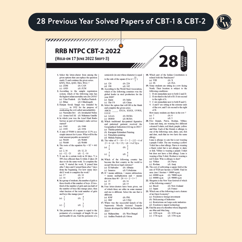 RRB NTPC 28 Previous Year Solved Papers CBT - I & 2 (2016-2022) English Medium