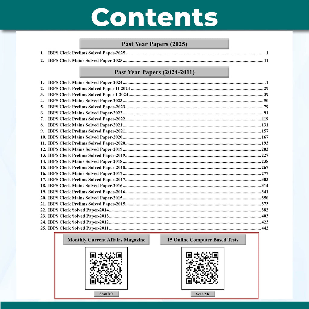 PW IBPS Clerk PYQ - 27 Year-wise Prelims & Mains Previous Year Solved Papers Till Nov 2025 with 15 Online CBT Tests For Exam 2026-27 | 3750 PYQs | English Edition