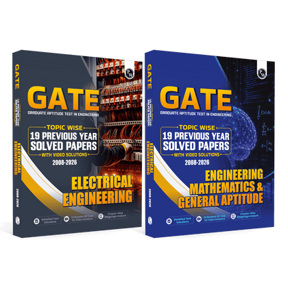 GATEWALLAH Electrical Engineering and Engineering Mathematics & General Aptitude Combo Set of 2 Books Topicwise Previous Years Solved Questions with Video Solutions For 2027 Exams
