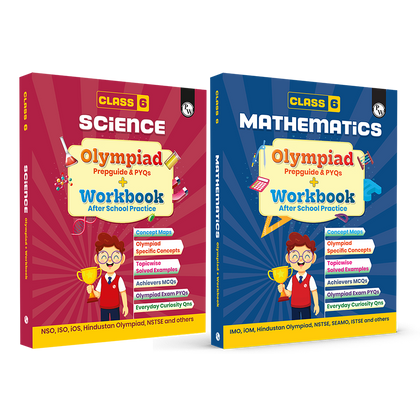 Olympiad Plus Workbook For Class 6 Science and Mathematics Prepguide & PYQs Combo Set of 2 Books | NSO, ISO, iOS, Hindustan Olympiad, NSTSE, IMO, iOM, SEAMO, ISTSE and Others