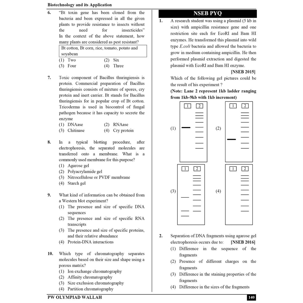 Olympiad Wallah NSEB Class 12 Advanced Biology (Part 1 & 2) For Biology Olympiad 2026 | Practice Questions, PYQ, Detailed Solutions | Ideal For INBO & IBO