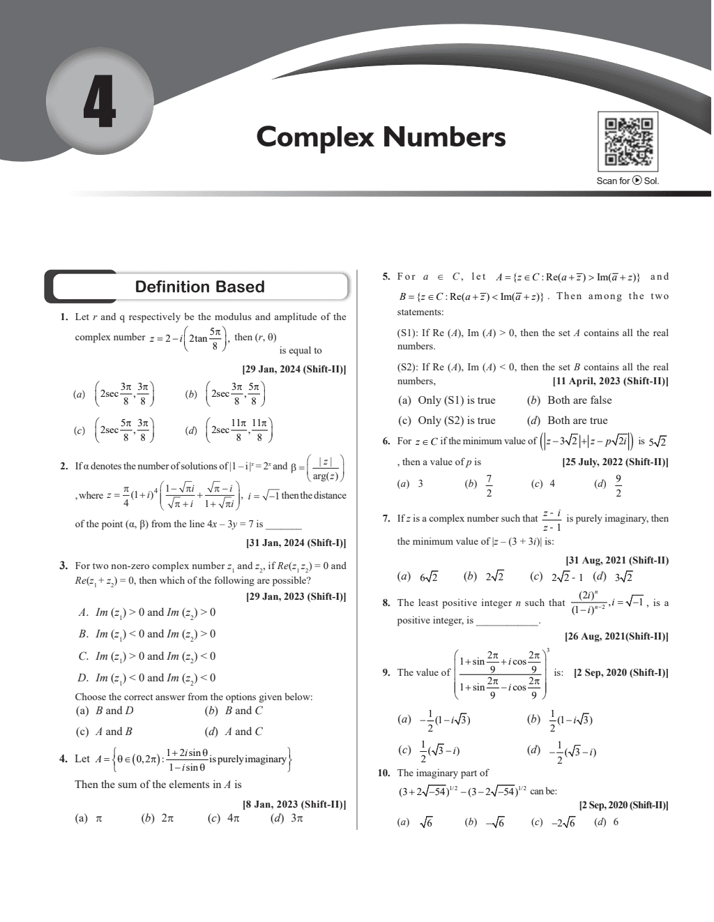 JEE Main 6 Years (2019-2024) Mathematics All Shifts Online Previous Years Solved Papers Chapterwise and Topicwise PYQs For JEE Main 2025 Exams