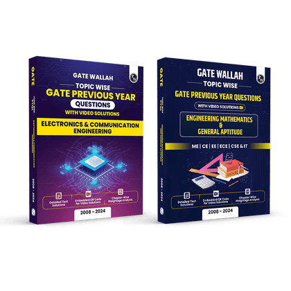 GATEWALLAH Topicwise Previous Years Solved Questions with Video Solutions Electronics & Communication Engineering and Engineering Mathematics & General Aptitude Combo Set of 2 Books For 2025 Exams