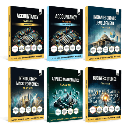 PW CBSE Class 12 Accountancy Volume 1 & 2, Business Studies, Applied Mathematics, Introductory Macroeconomics, Indian Economic Development Combo Set of 6 Books For 2026-27 Exams