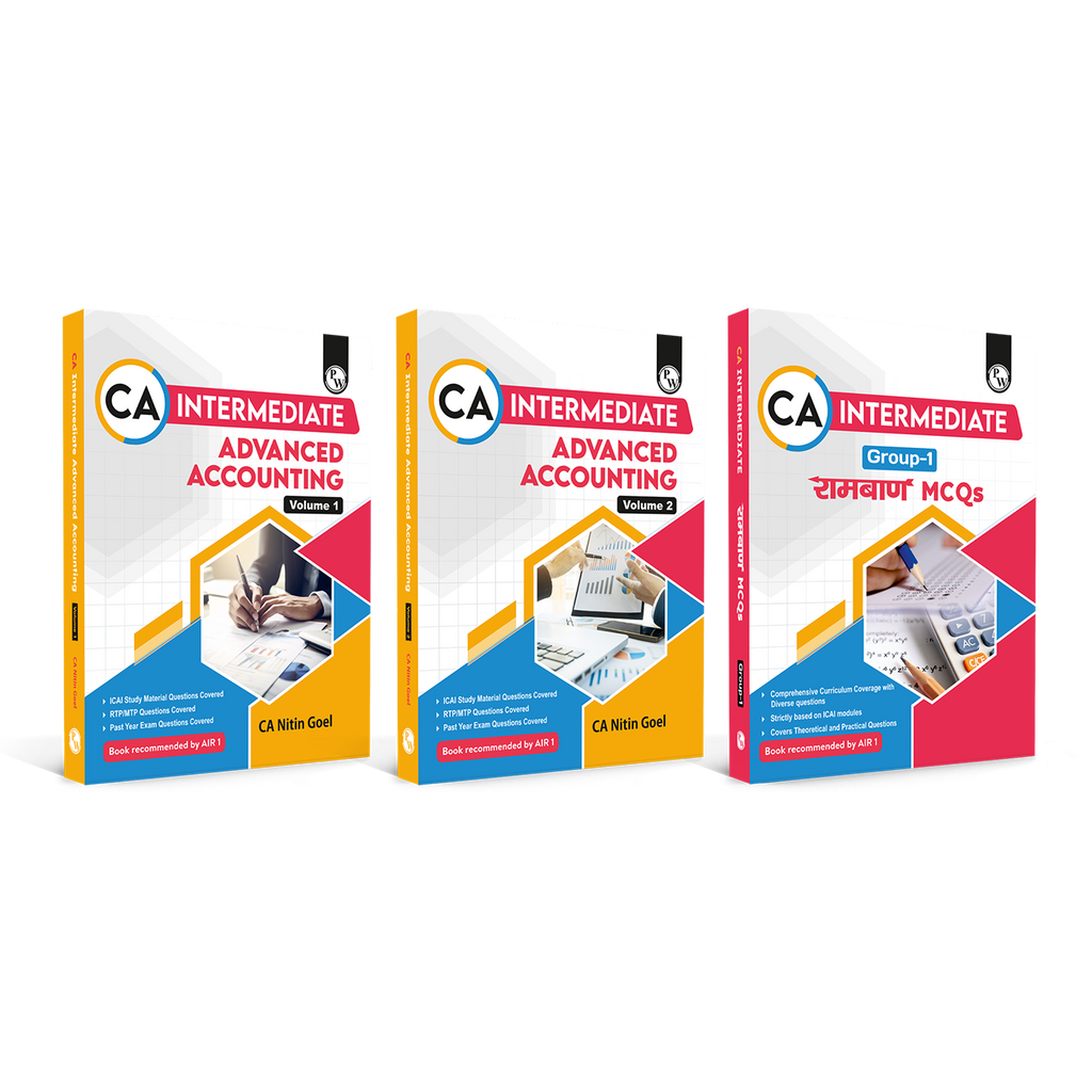 CA Intermediate Advanced Accounting Volume 1 & 2 By CA Nitin Goel and Ramban MCQ Group 1 Combo Set of 3 Books For Jan 2027 Attempt
