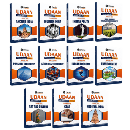 UDAAN (Prelims Wallah Static) Combo Set of 11 Books For 2025 Exams | Quick and Comprehensive Revision Series