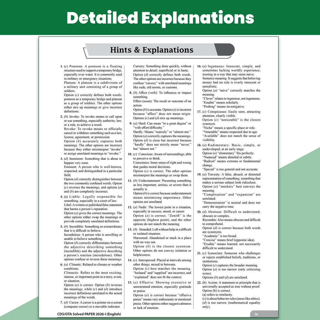 Viraat CDS OTA Book 2026 English | PYQ (2026-21) | Latest 2026 Solved Paper | Chapterwise Theory, Solved Examples, Practice Exercises & Past Year Questions
