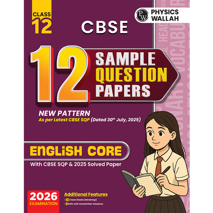 CBSE 12 Sample Question Papers Class 12 English Core For 2026 Board Exam (As Per Latest SQP Dated 30 July 2025) | 2025 Solved Paper, Mind Maps, Stepwise Marking