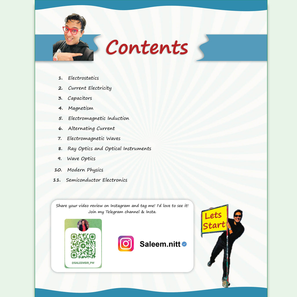 SKC Physics Crush Class 12 Handwritten Format Notes By Saleem Sir For JEE and NEET Exams (Hinglish Edition) | From Basic to JEE Advanced via JEE/ NEET