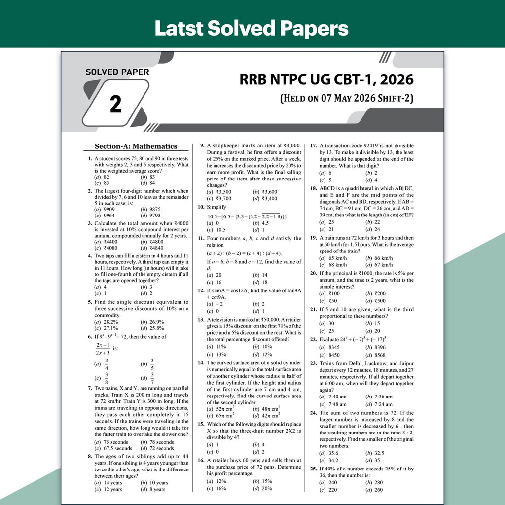 PW All in One RRB NTPC Undergraduate CBT-1 and 28 RRB NTPC PYQs (2022-2016) Combo Set of 2 Books For 2026-27 Exams l Chapterwise Theory, Short Tricks and Exercises l Past Year Papers (PYQs)