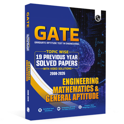 GATEWALLAH Engineering Mathematics & General Aptitude Topicwise Previous Year Solved Papers (2026 - 2008) with Video Solutions For 2027 Exams | Detailed Text Solutions