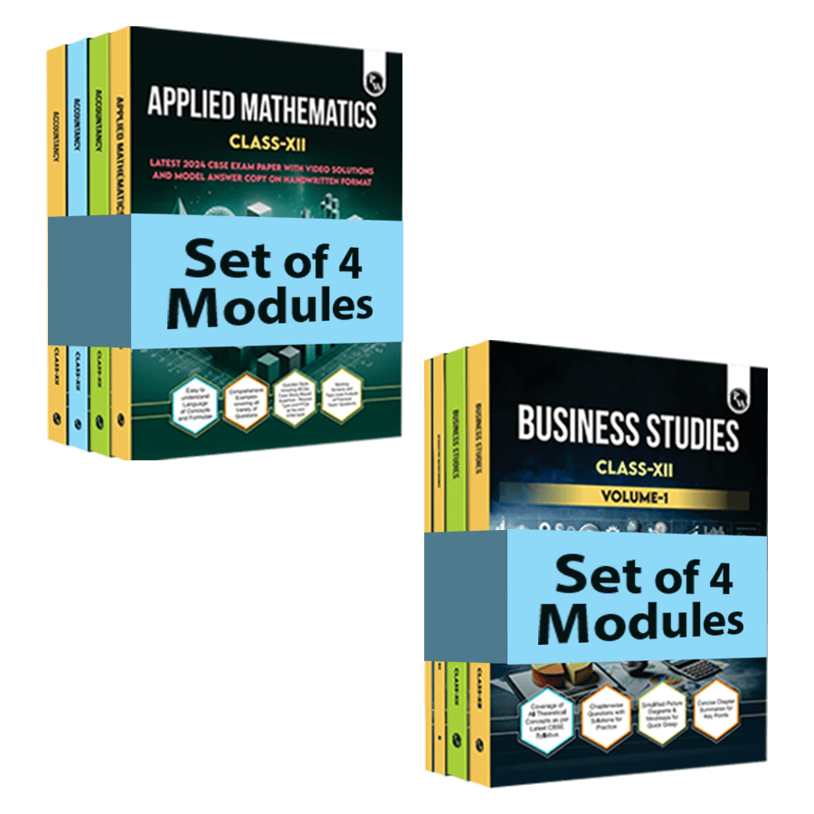 CBSE Class 12 Accountancy Volume 1, 2 & 3, Business Studies Volume 1 & 2, Applied Mathematics, Introductory Macroeconomics, Indian Economic Development Combo Set of 8 Books