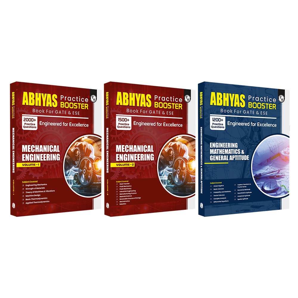 GATE Abhyas Practice Booster For Mechanical  Engineering Vol 1 & 2 and Engineering Mathematics & General Aptitude Combo Set of 3 Books