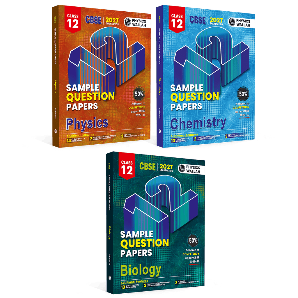 PW CBSE 12 Sample Question Papers Class 12 Physics, Chemistry & Biology Combo Set of 3 Books For 2027 Board Exam (New Pattern) | 2026 Solved Paper with Stepwise Marking