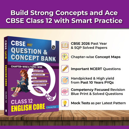 PW CBSE Question & Concept Bank (QCB) Class 12 English Core Chapter-wise and Topic-wise Solved Questions By Anurag Sir For 2027 Board Exams with 50% Competency Based Question