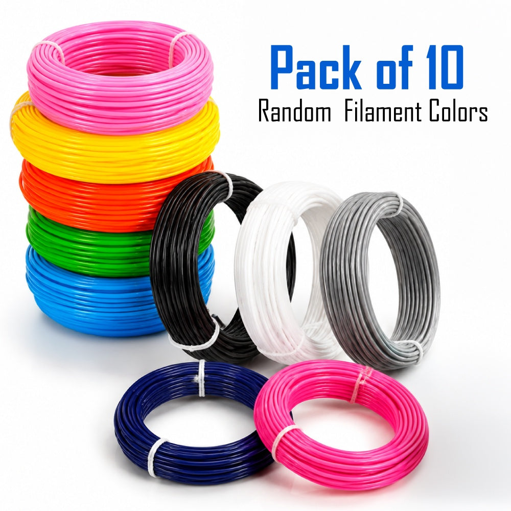 PW PLA 3D Pen Filament Refills 1.75mm, 10 Colors (5m Each)