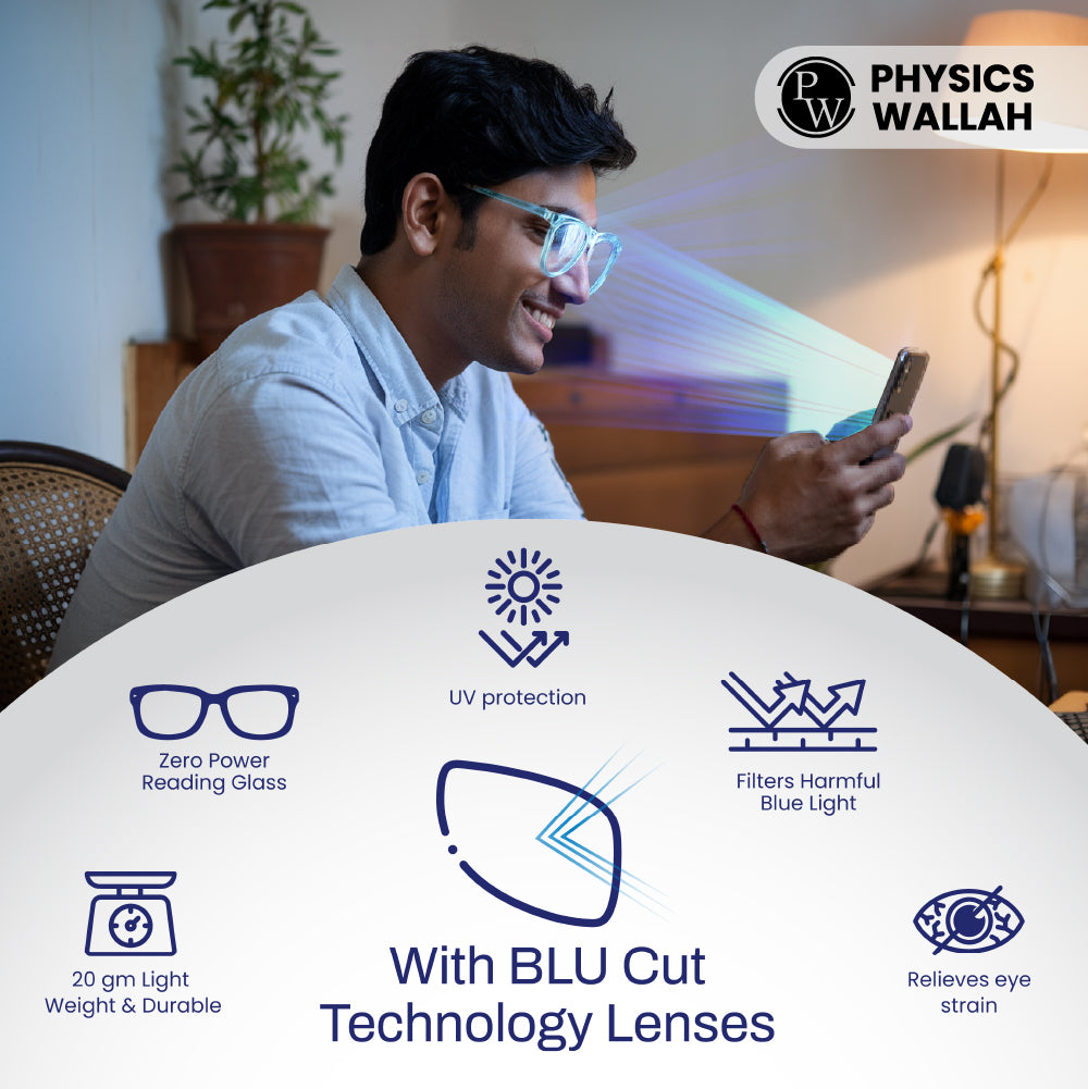NAZARIYA Blue Ray Protection Glasses | Stylish Zero Power Glasses for Men & Women | UV Filter Glasses | Computer Glasses for Eye Protection | Lightweight | Blue