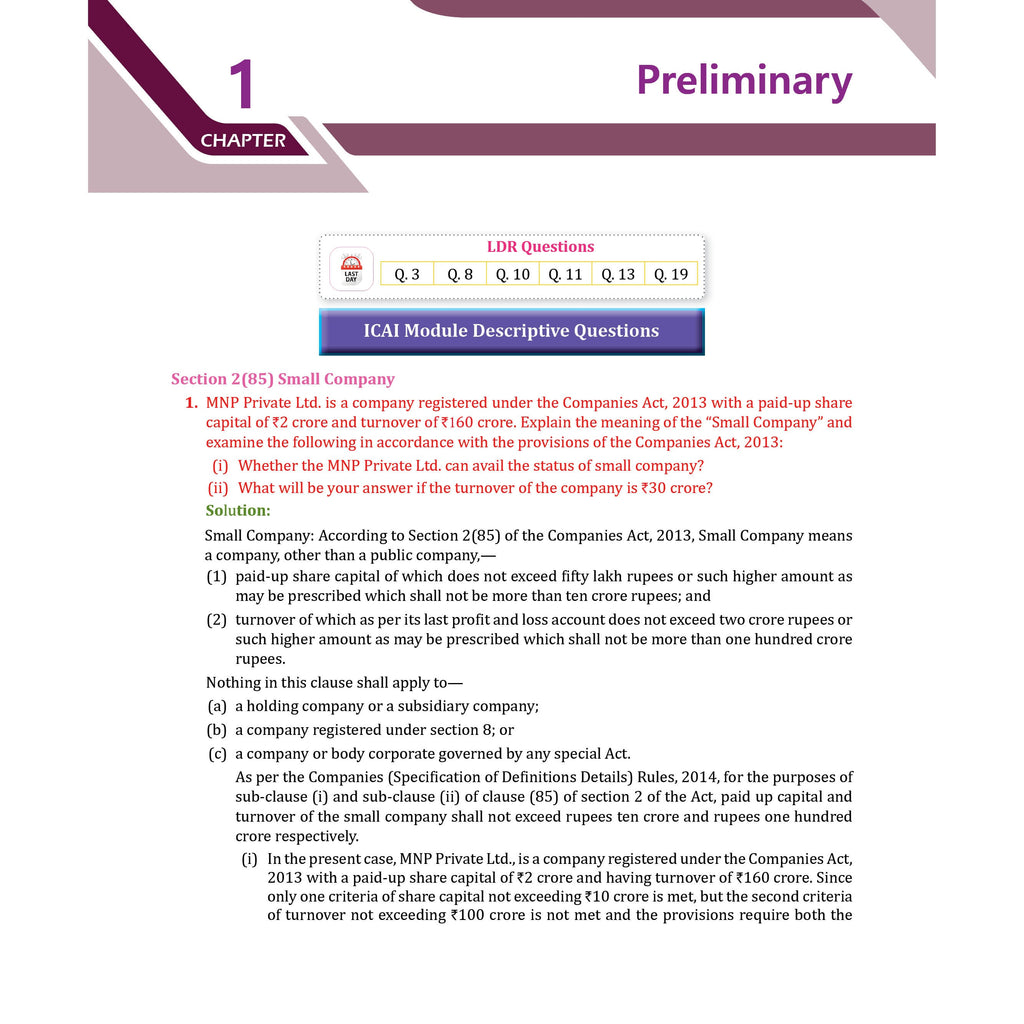 CA Intermediate Corporate & Other Laws Concept Book By Chaitanya Jain | ICAI Aligned Content, PYQs, Practice Questions, Detailed Solutions, Latest Syllabus For Jan 2027 Exams