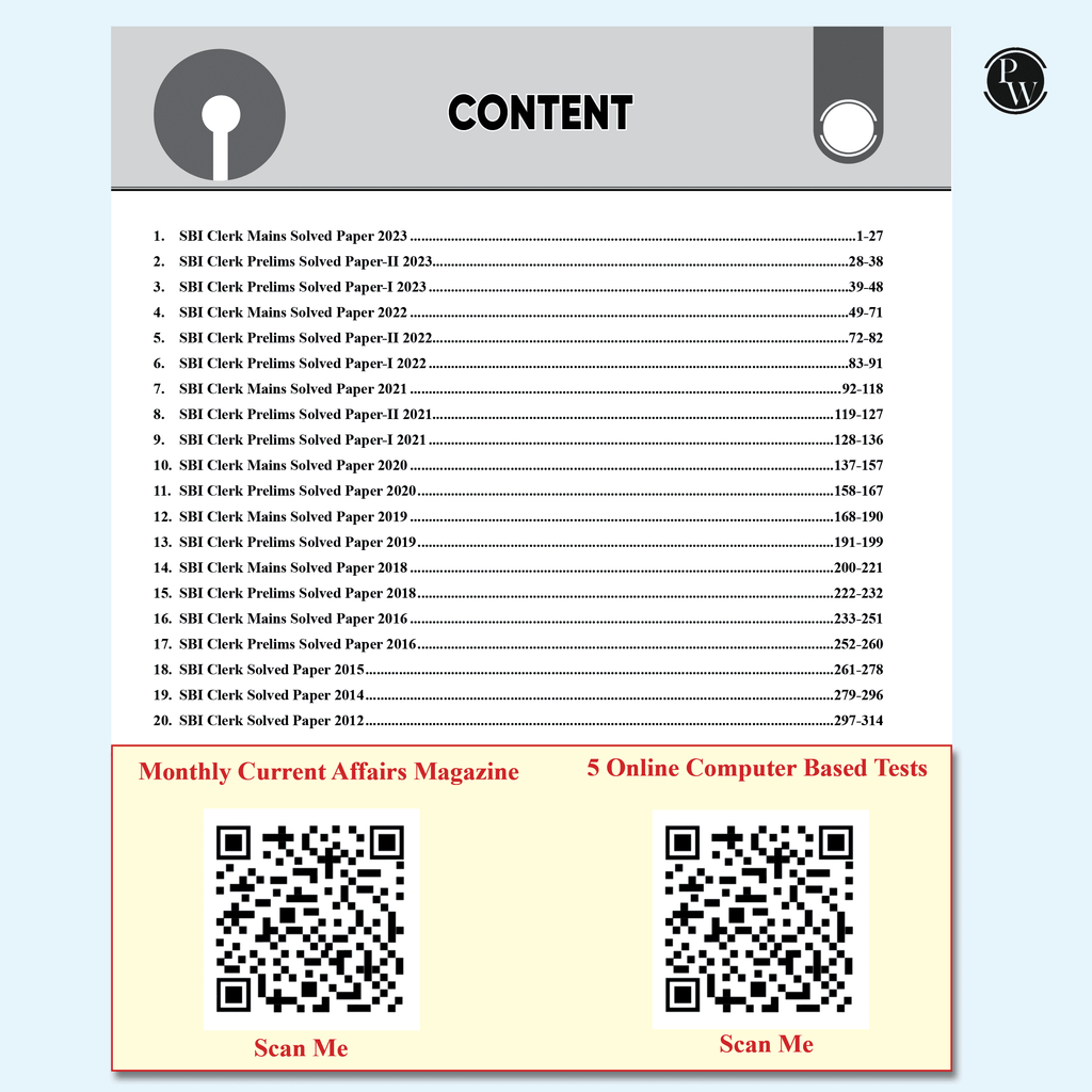 20 SBI Clerk Prelims & Mains Previous Year Solved Papers For 2024-25 Exam