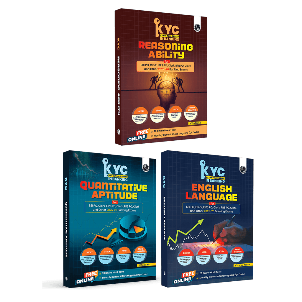 KYC Quantitative Aptitude, Reasoning Ability and English Language Combo Set of 3 Books For SBI PO, Clerk, IBPS PO, Clerk, RRB, PO, Clerk, RBI & Other Banking Exams 2025- 26