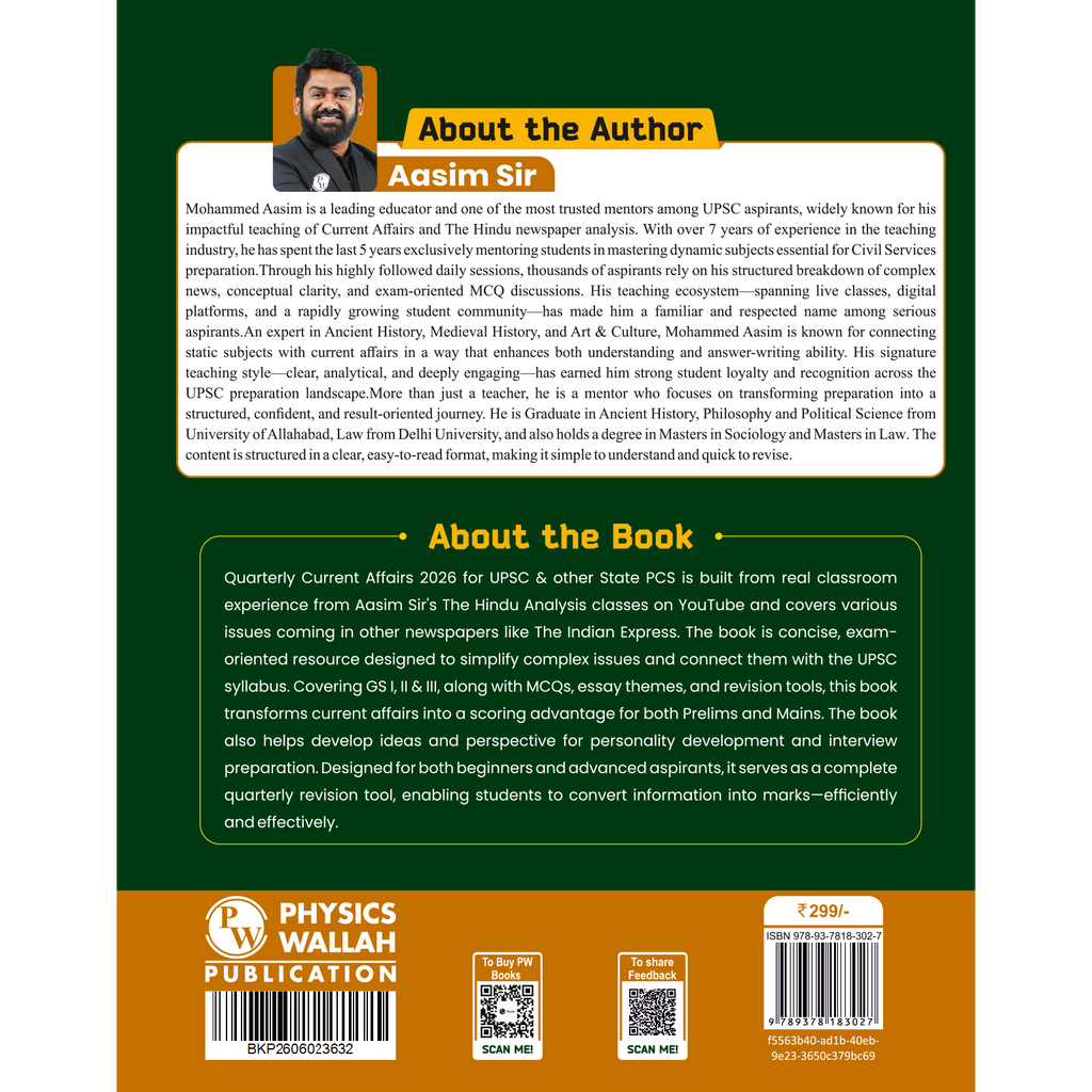 UPSC Quarterly Current Affairs Magazine Vol. 2 April to June 2026 By Aasim Sir | For UPSC & State Civil Services Exams 2026-27 English Edition | GS l, GS ll, GS lll Integrated Coverage