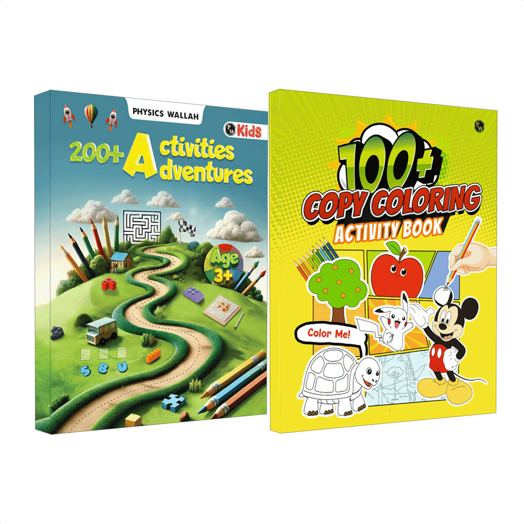 Activity Book with Copy Coloring Book Combo Set of 2 Books For Kids Aged 3+ Years Old | Puzzles, Mind Games, Maze & Challenges Filled Activity Book For Growing Kids & Screen-Free Fun