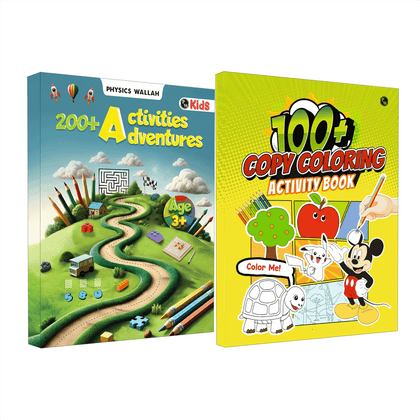Activity Book with Copy Coloring Book Combo Set of 2 Books For Kids Aged 3+ Years Old | Puzzles, Mind Games, Maze & Challenges Filled Activity Book For Growing Kids & Screen-Free Fun