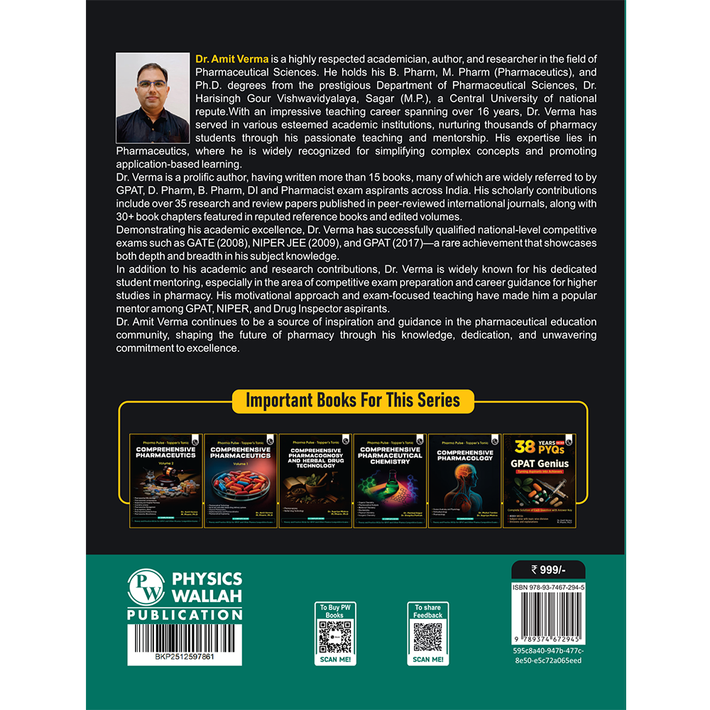 Decode Pharma Book For Drugs Inspector Exam By Amit Verma For 2026 Exams | 6000+ Subjectwise & Topicwise Arranged PYQs