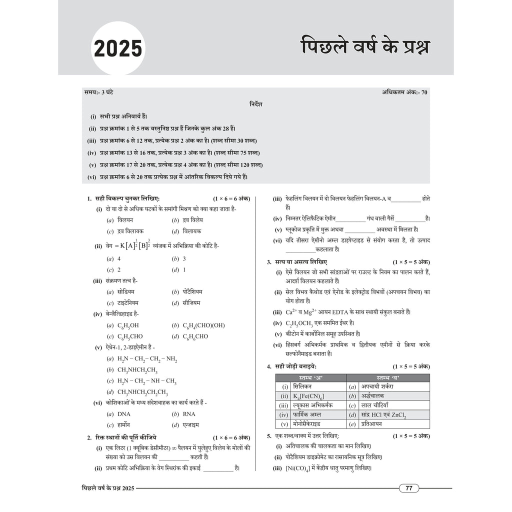 PW Class 12 MP Board Past 5 Years Solved Papers (2026-2022) For 2027 Exam Pattern (Hindi Medium) | Physics, Chemistry, Biology, Maths, English, Hindi | Based on the Latest Exam Pattern