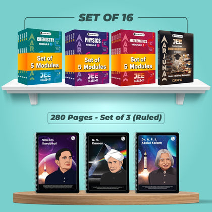 Arjuna For JEE Main & Advanced Class 11 Physics, Chemistry, Mathematics Modules and Question Booklet with Solutions Combo Set of 16 Books (2026 Edition) & Set of 3 Notebook.