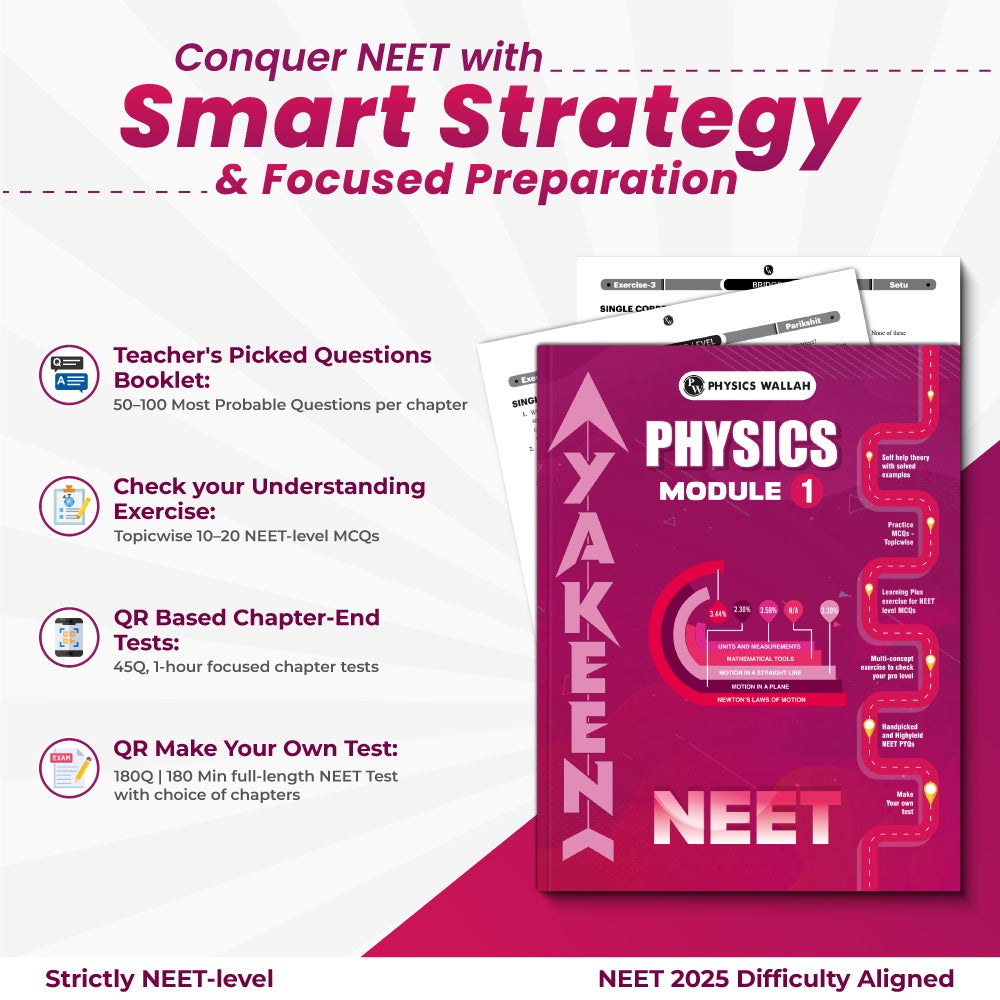 PW Yakeen For NEET Droppers Physics Modules with Solutions Combo Set of 8 Books (2026 Edition)